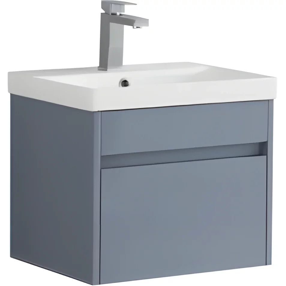 Mercia 500mm Mid Grey Gloss Waterproof Wall Hung Vanity Unit
