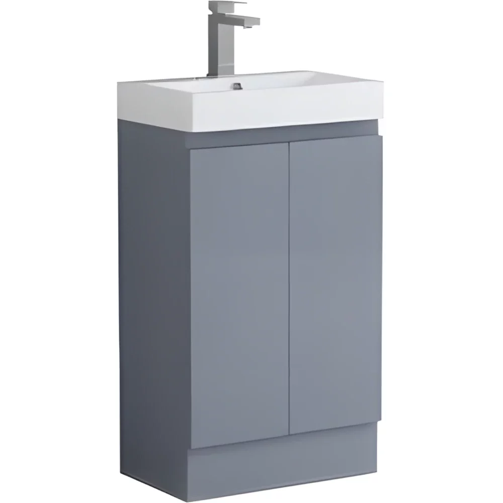 Mercia 490mm Mid Grey Gloss Slim 2 Door Waterproof Vanity Unit