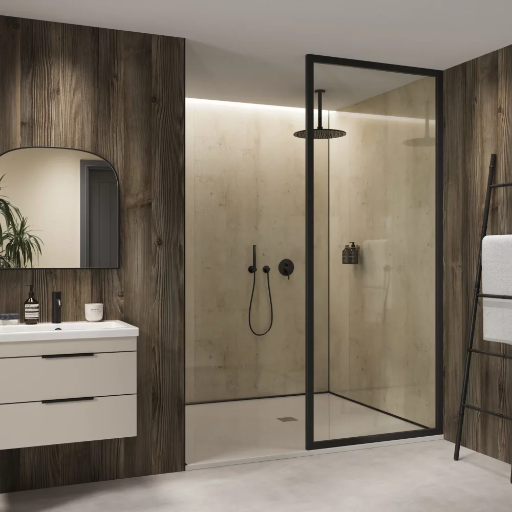 Mocha Pine Showerwall Majestic Waterproof Core Laminate Panels