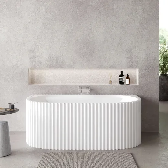 Nuie Choice Interval 1600mm Back to Wall Freestanding Bath