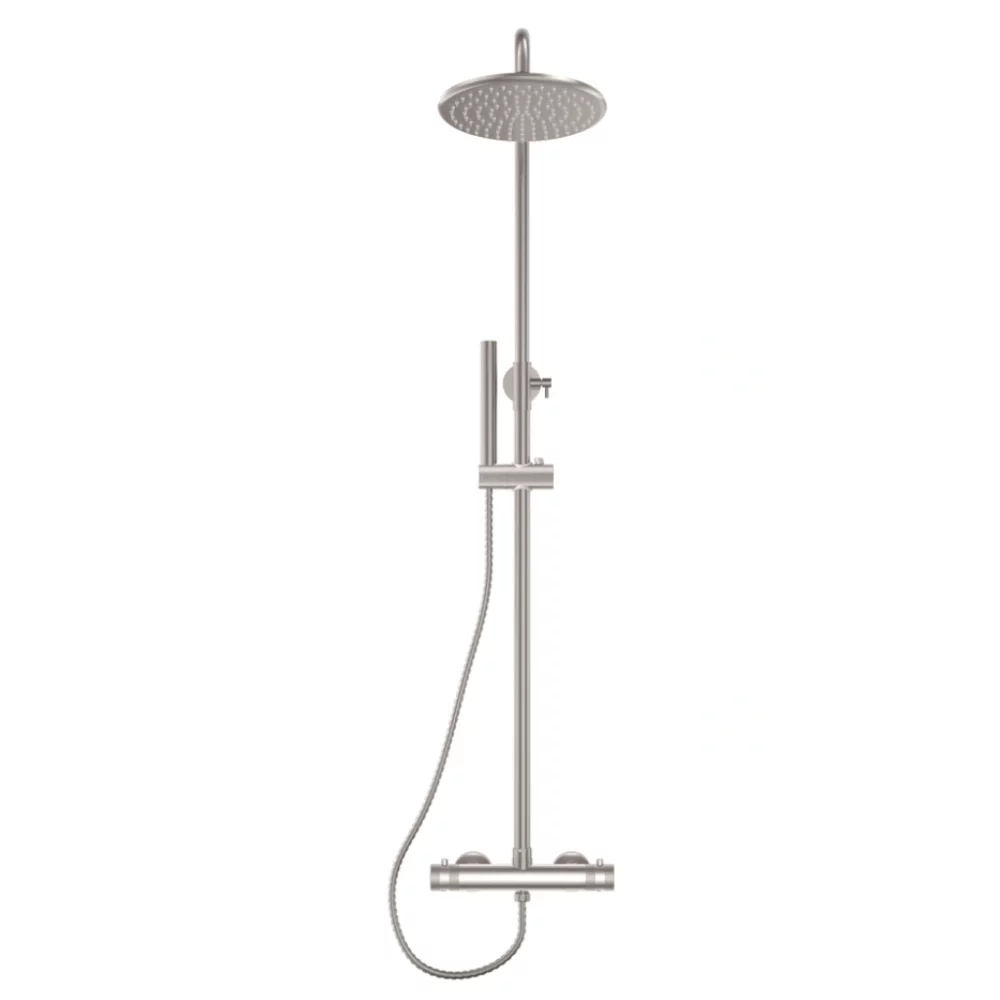 Scudo Core Brushed Nickel Round Rigid Riser Shower