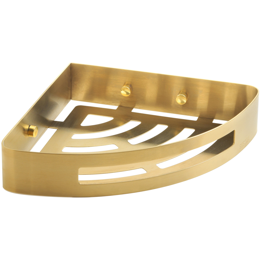 Origins Living Nerva Corner Brushed Brass Shower Basket