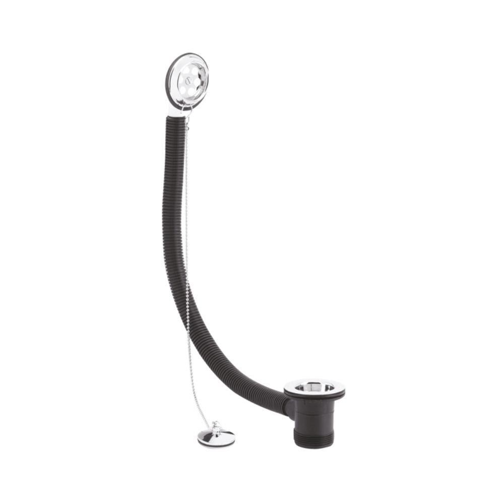 Nuie Chrome Bath Waste with Brass Plug & Ball Chain E347