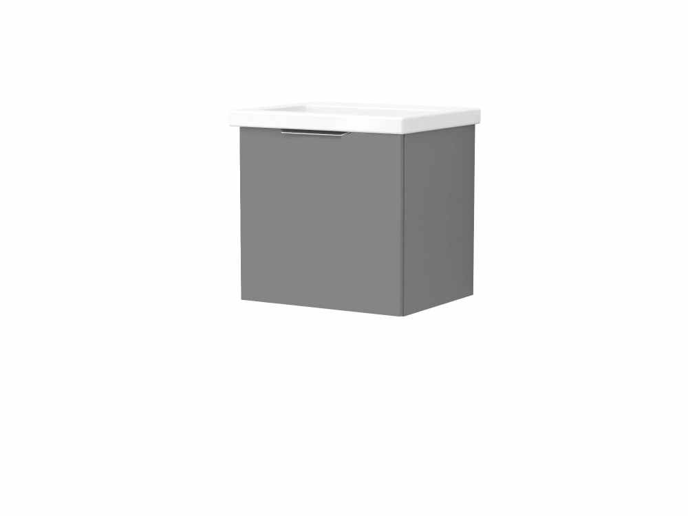 Origins by Utopia Wall Hung Grey Gloss 500mm Single Drawer Unit & Basin