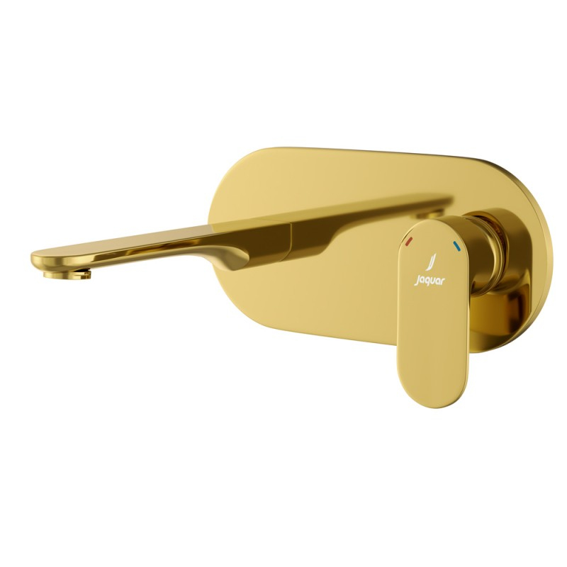 Jaquar Opal Prime Bright Gold PVD Single Lever Wall Mounted Basin Mixer