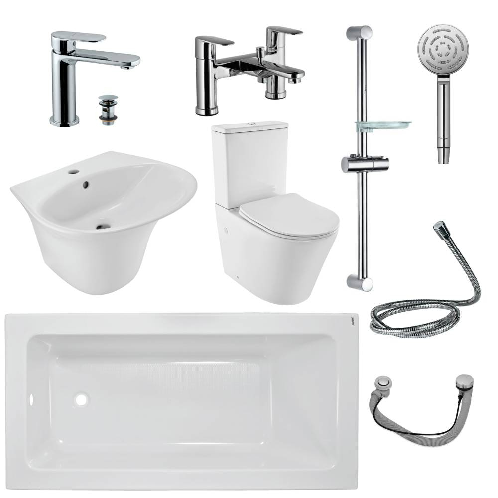 Jaquar Opal Prime Bathroom Suite In Chrome including 1700mm Bath