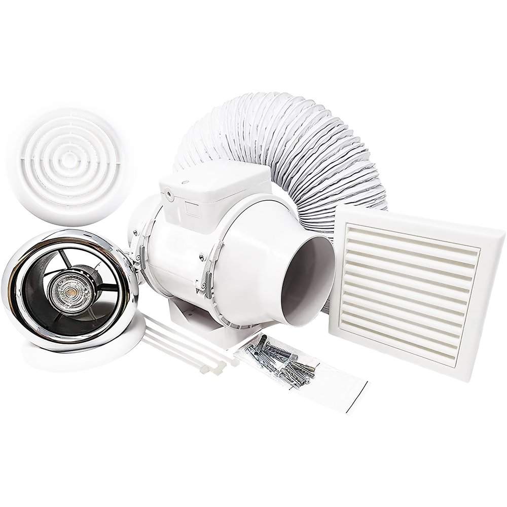 Osily Whirlwind Bathroom Shower Fan Kit with Timer and LED Light