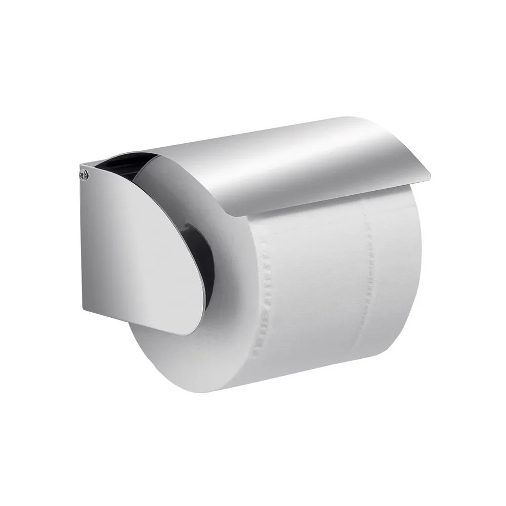 Origins Living G PRO Brushed Chrome Toilet Roll Holder with Cover