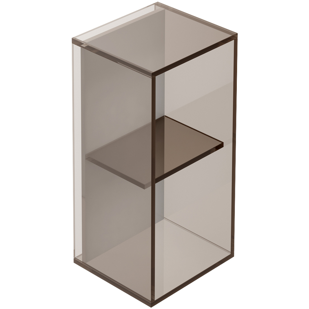 Origins Living Pier Bronze Smoked Glass 2 Box Rectangular Bathroom Shelf