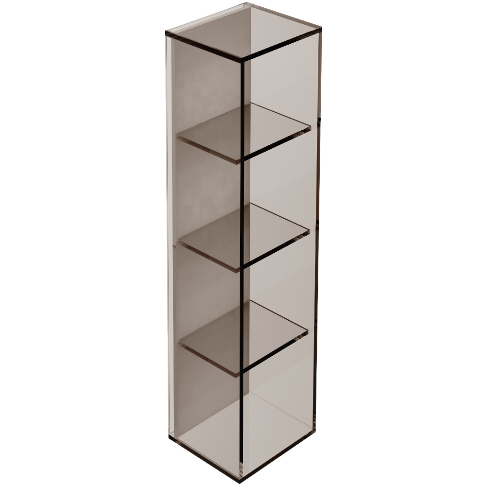 Origins Living Pier Bronze Smoked Glass 4 Box Rectangular Bathroom Shelf