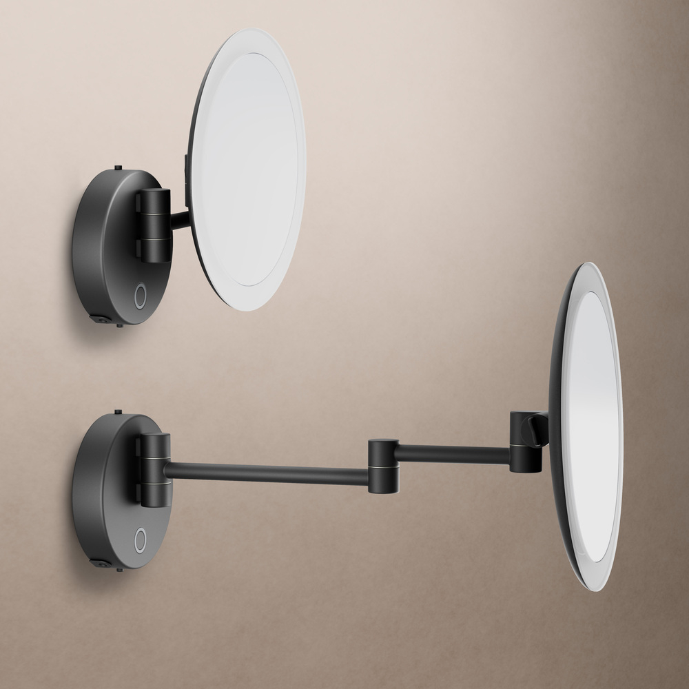 Origins Living Sloane Matt Black LED Magnifying Mirror