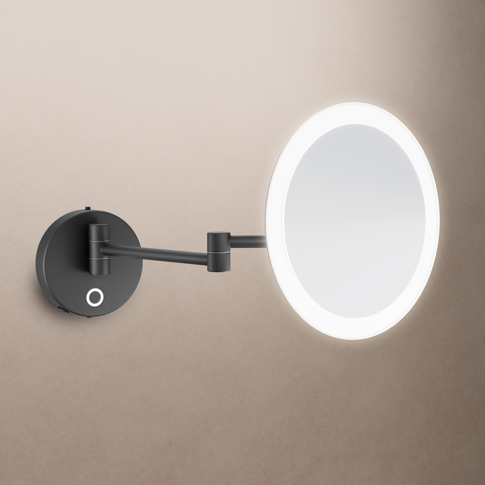 Origins Living Sloane Matt Black LED Magnifying Mirror