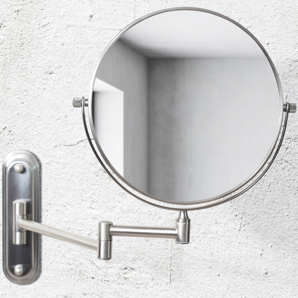 Magnifying Mirror Rocca Origins Living Taylor Brushed Nickel Reversible Magnifying Mirror