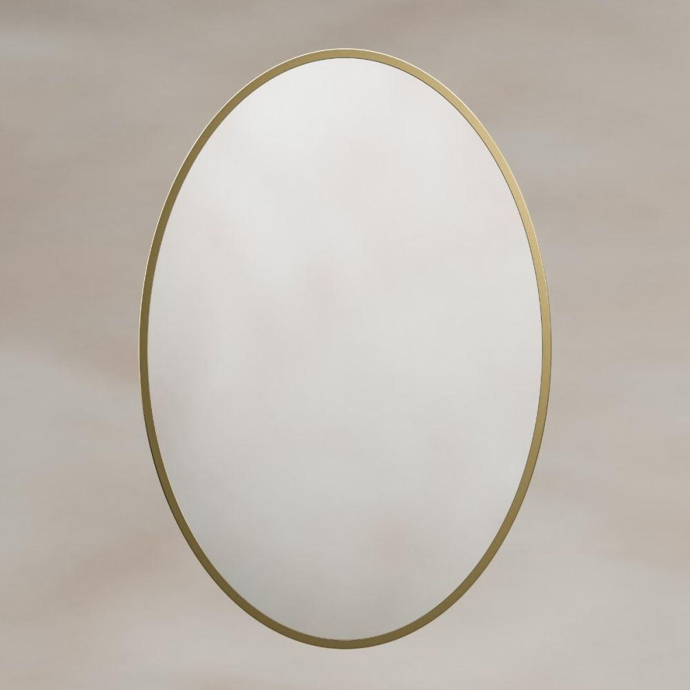 Origins Living Delphine Oval Mirror in Brushed Brass - 550 x 800mm
