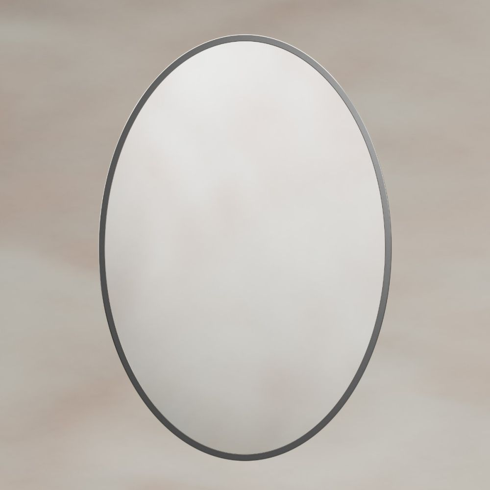 Origins Living Delphine Oval Mirror in Gunmetal - 550 x 800mm