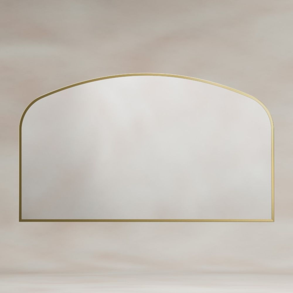Origins Living Delphine Overmantle Mirror in Brushed Brass - 1200 x 700mm