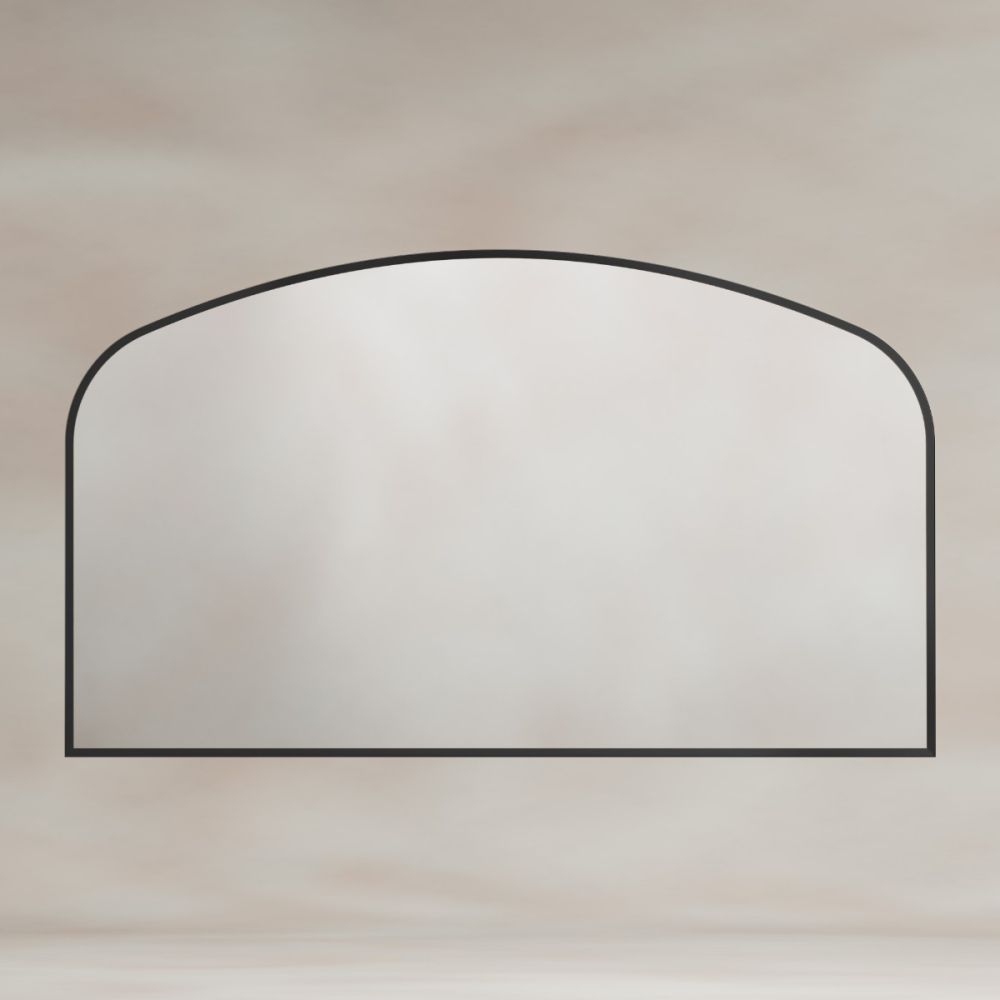 Origins Living Delphine Overmantle Mirror in Matt Black - 1200 x 700mm