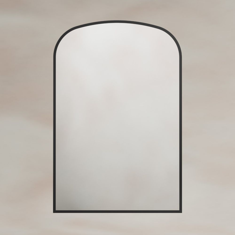 Origins Living Delphine Overmantle Mirror in Matt Black - 600 x 900mm