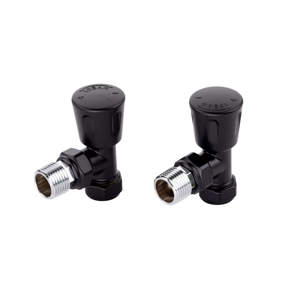 ECO Satin Black Angled Radiator Valves