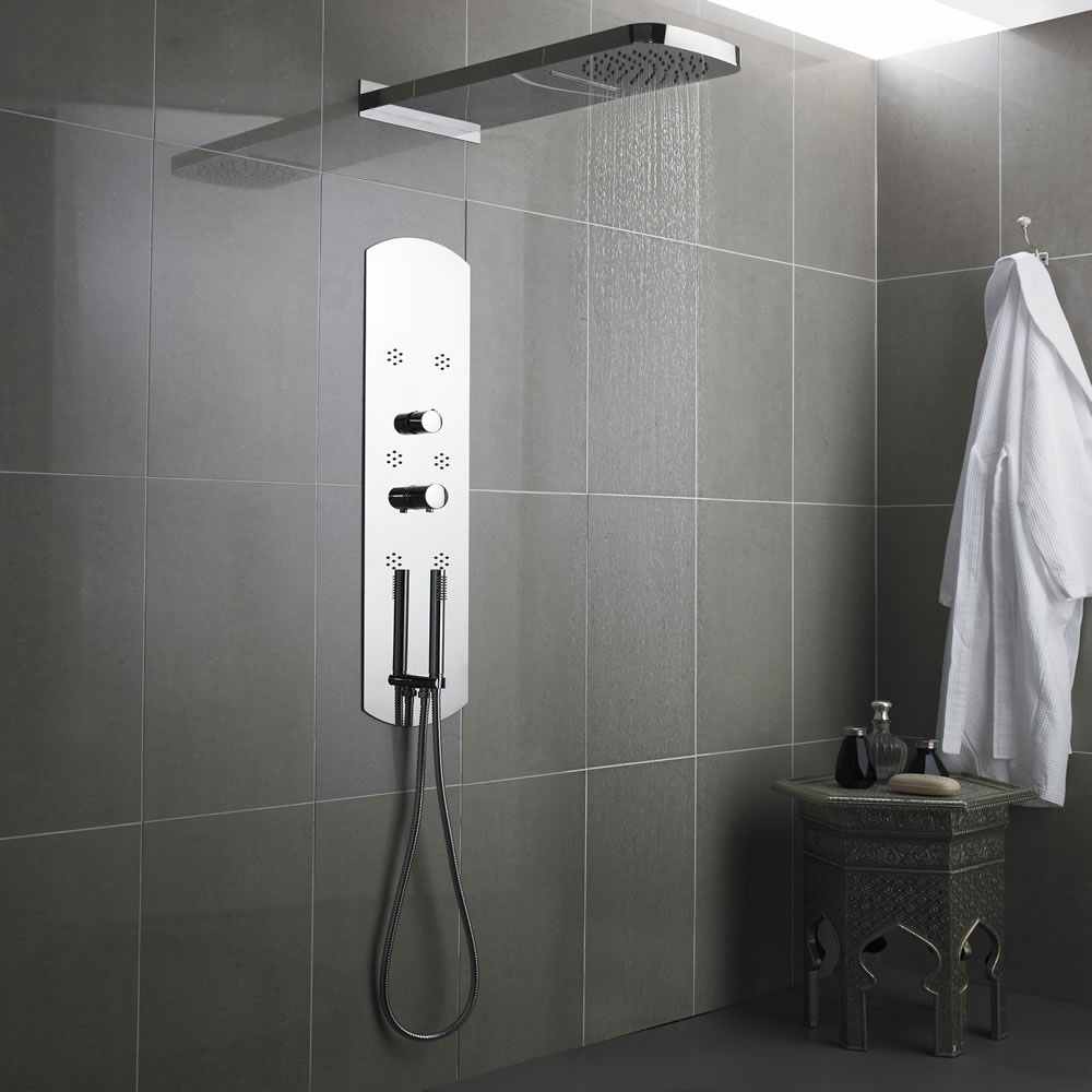 Hudson Reed - Interval Round Chrome Panel Shower Tower