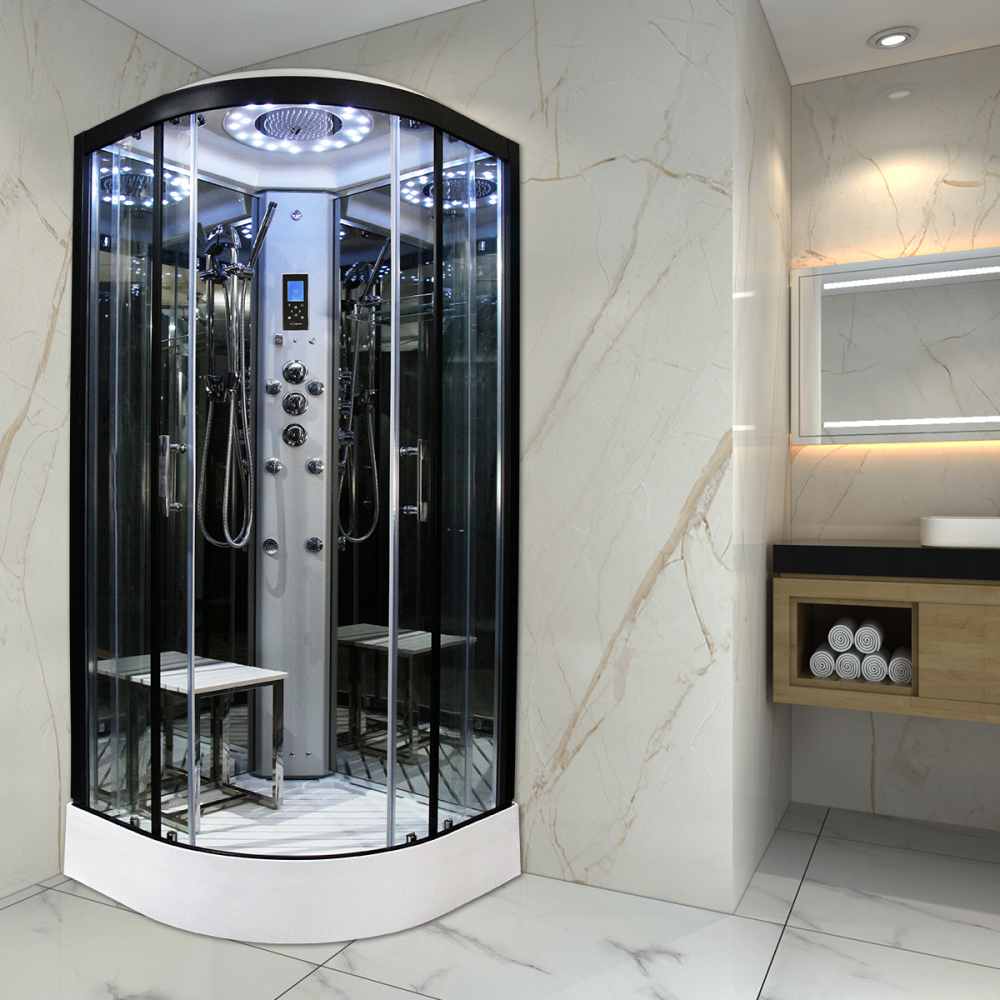 Insignia Showers Platinum 900 x 900 Quadrant Steam Shower Cabin - PL9-Q-S