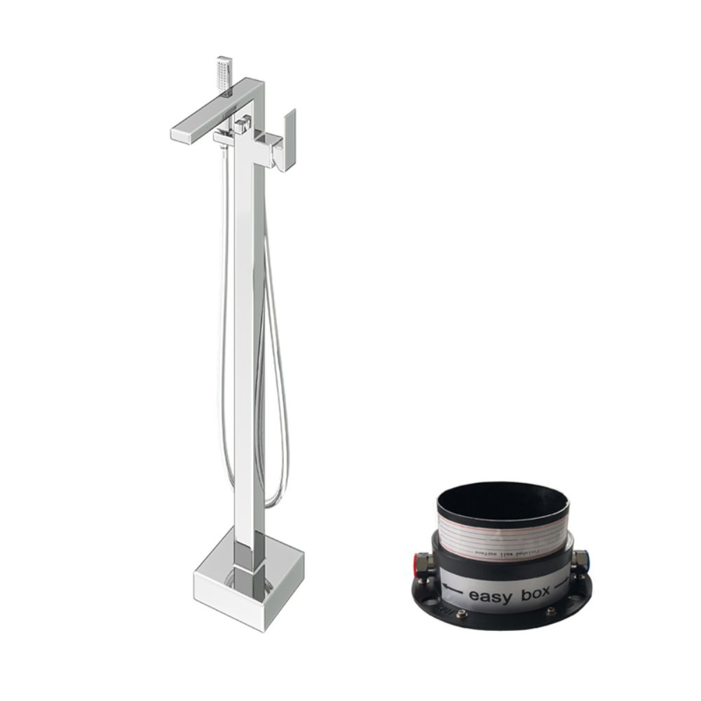 Abacus Plan Freestanding Bath Shower Mixer Tap - Chrome