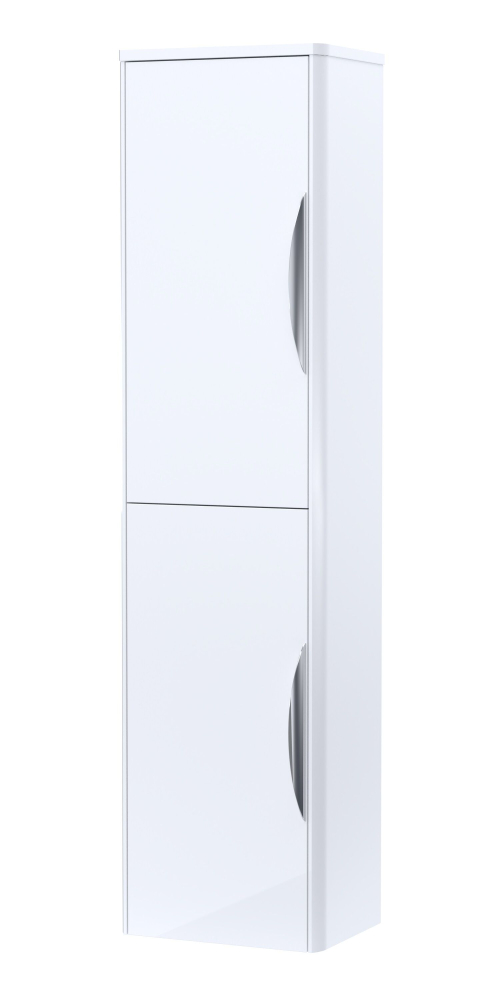 Nuie Parade 356mm 2 Door Gloss White Wall Hung Tall Boy Cabinet