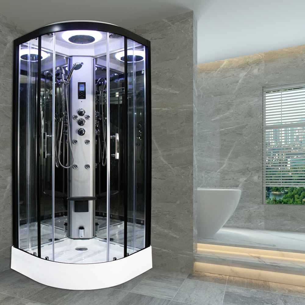 Insignia Showers Premium 800mm Quadrant Steam Shower Cabin - PR8-Q-S