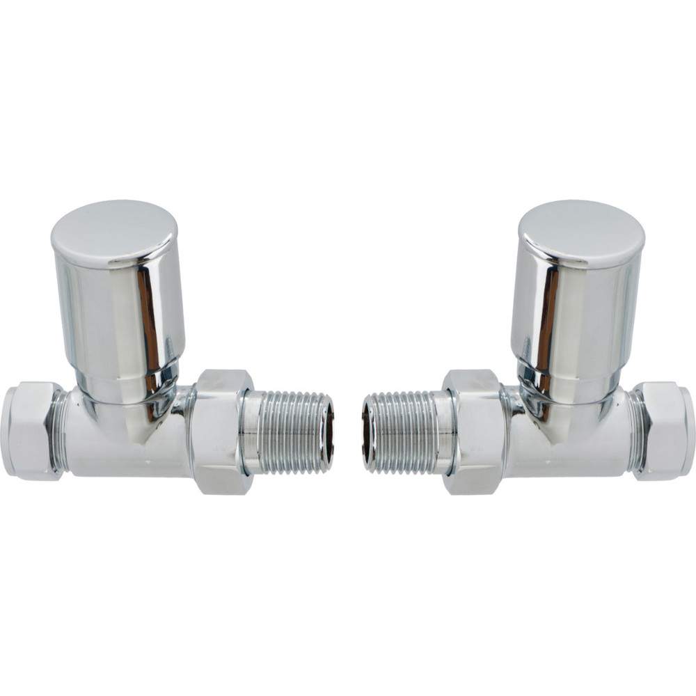 Straight Pattern Radiator Valves - Chrome 