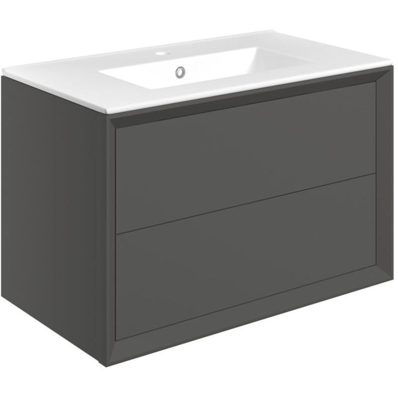 Pekin 815mm Matt Clay Wall Hung Vanity Unit with Ceramic Basin