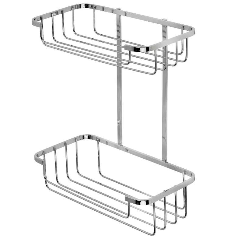 Croydex Stainless Steel Two Tier Shower Caddy - 315 x 250 x 125mm 