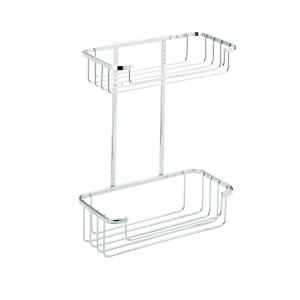 Croydex Stainless Steel Two Tier Shower Caddy - 315 x 250 x 125mm