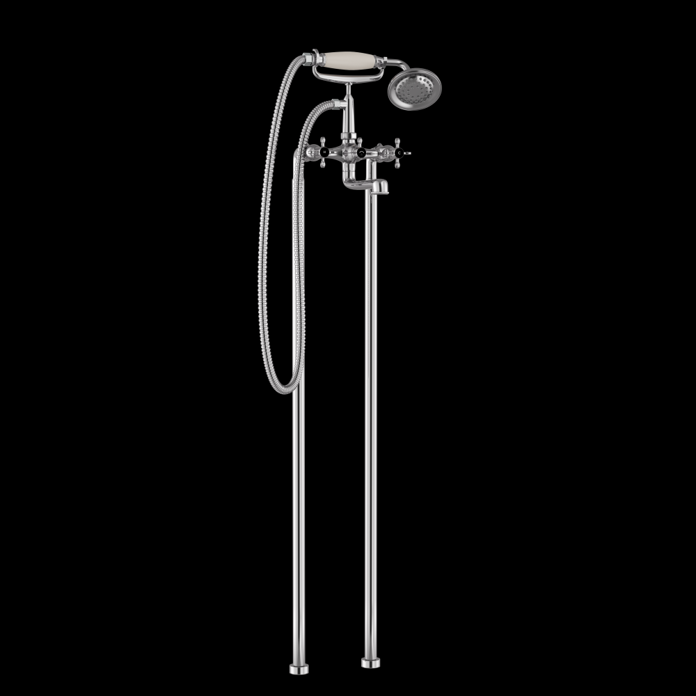 Jaquar Queens Prime Chrome Freestanding Bath Shower Mixer With Handshower & Hose