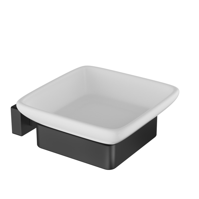 Artize Quadra Matt Black Soap Dish & Holder 