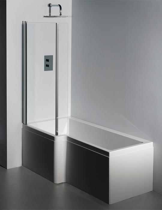 Quantum 1400 x 900mm Fixed Bath Screen with Hinged Panels