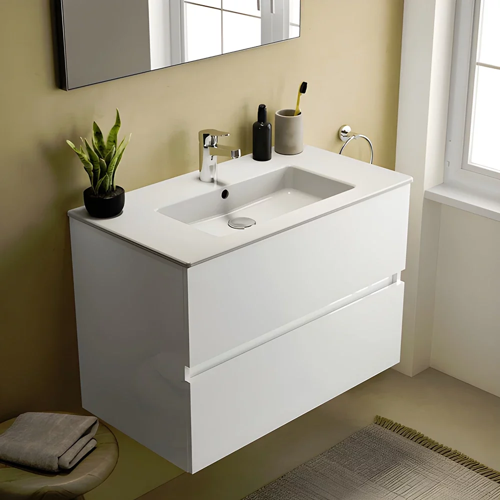 Ideal Standard Eurovit+ 700mm Gloss White 2 Drawer Wall Hung Unit and Basin