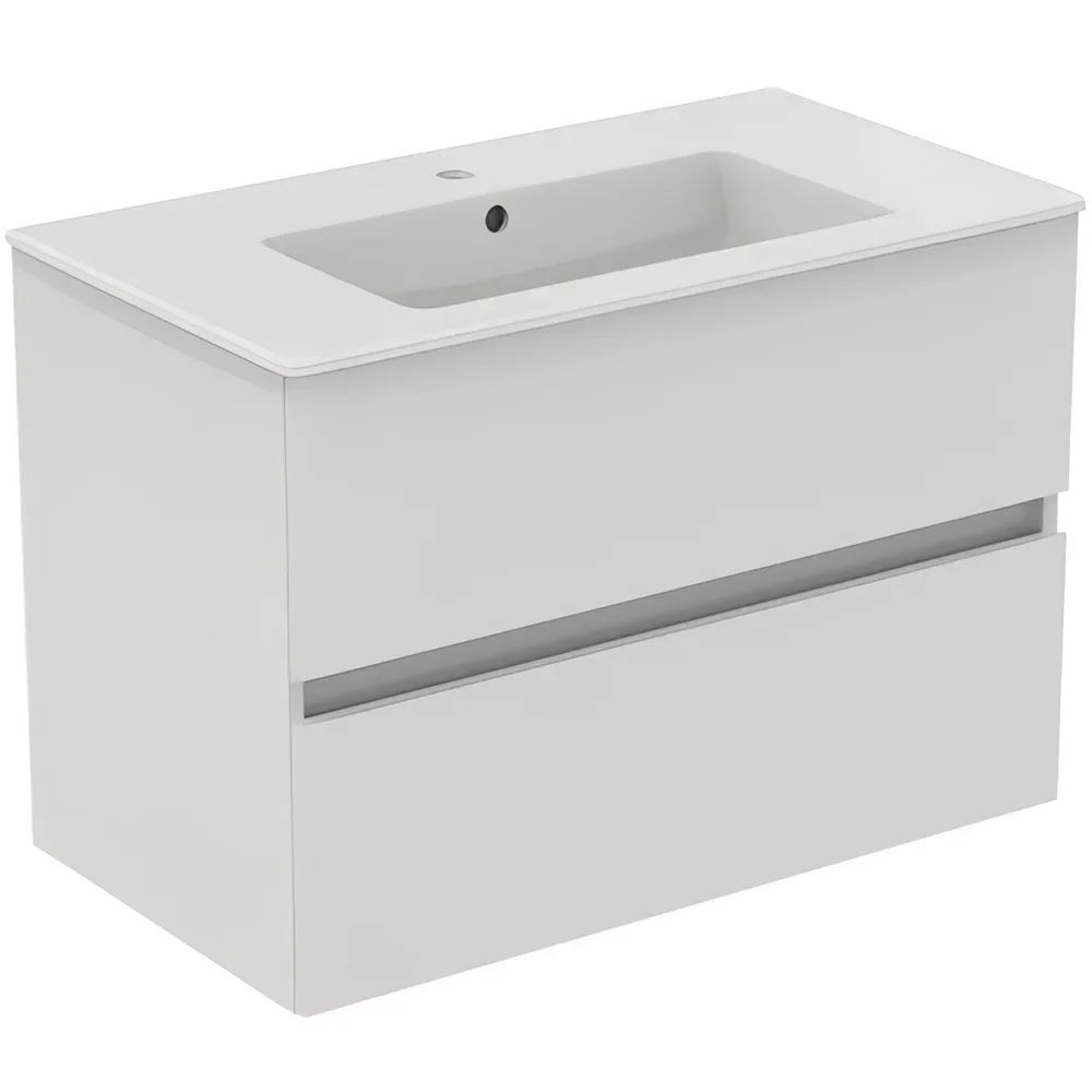 Ideal Standard Eurovit+ 800mm Gloss White 2 Drawer Wall Hung Unit and Basin