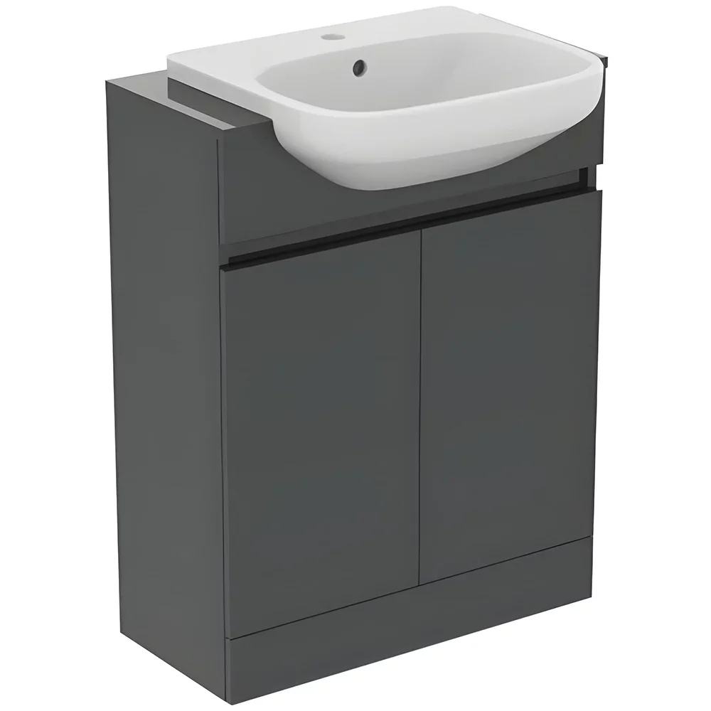 Ideal Standard Eurovit+ 600mm Mid Grey Semi-Countertop Basin and Unit