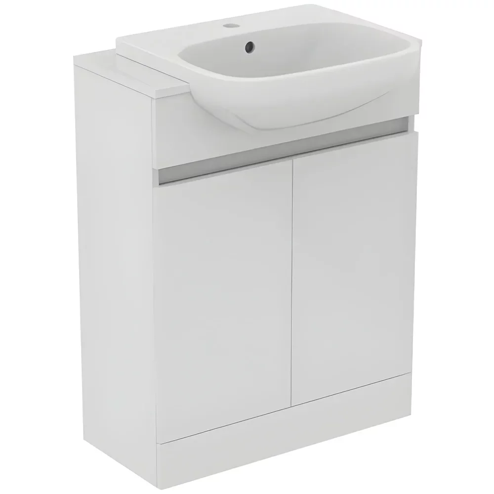 Ideal Standard Eurovit+ 600mm Gloss White Semi-Countertop Basin and Unit