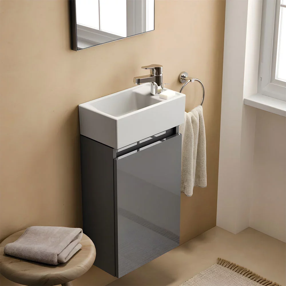 Ideal Standard Eurovit+ 350mm Mid Grey Wall Hung Unit and Basin
