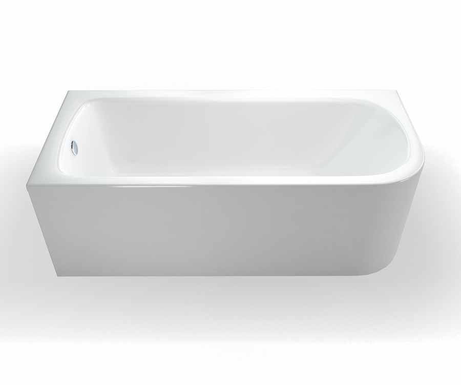 Viride Offset Reinforced Single Ended Bath - Cleargreen - 1700 x 750mm