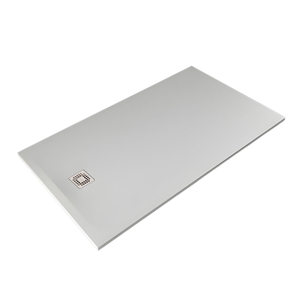 RAK Feeling 1600 x 900mm White Stone Resin Shower Tray - Cut To Size