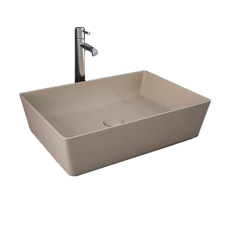 Feeling Rectangle Countertop Basin Matt Cappuccino - RAK Ceramics