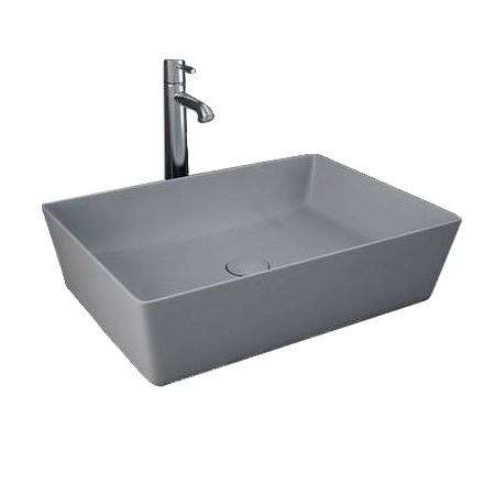 Feeling Rectangle Countertop Basin Matt Grey - RAK Ceramics