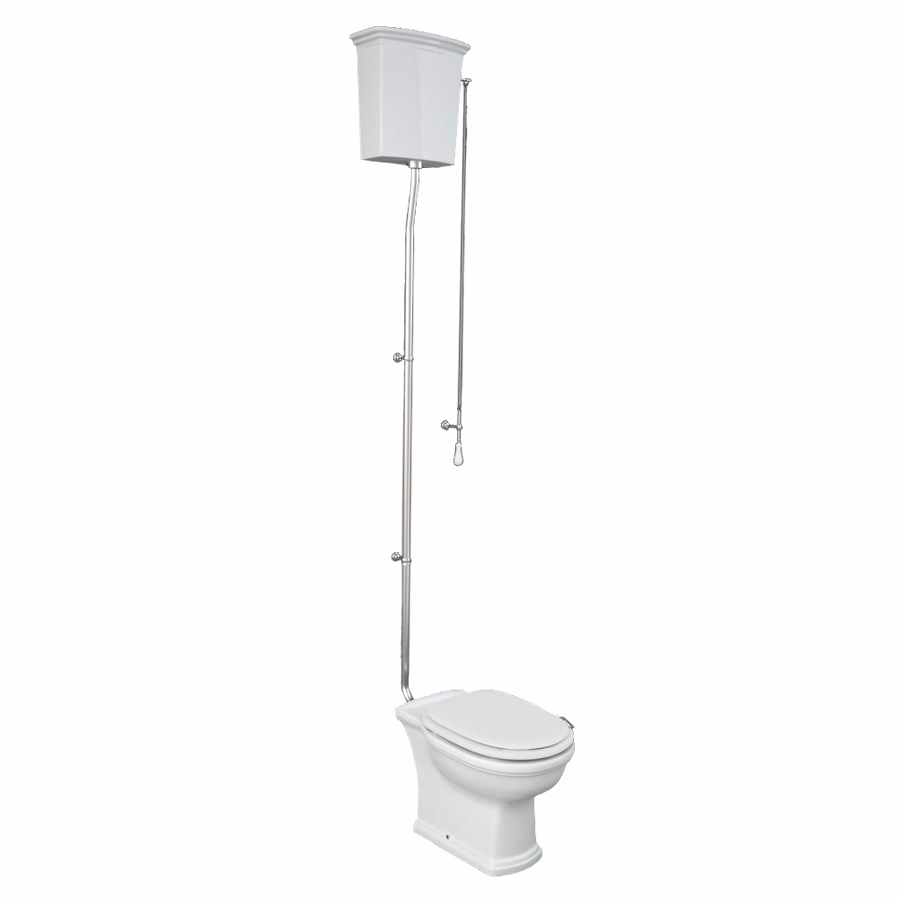 Washington High Level Cistern and WC with Soft Close Seat White - RAK Ceramics