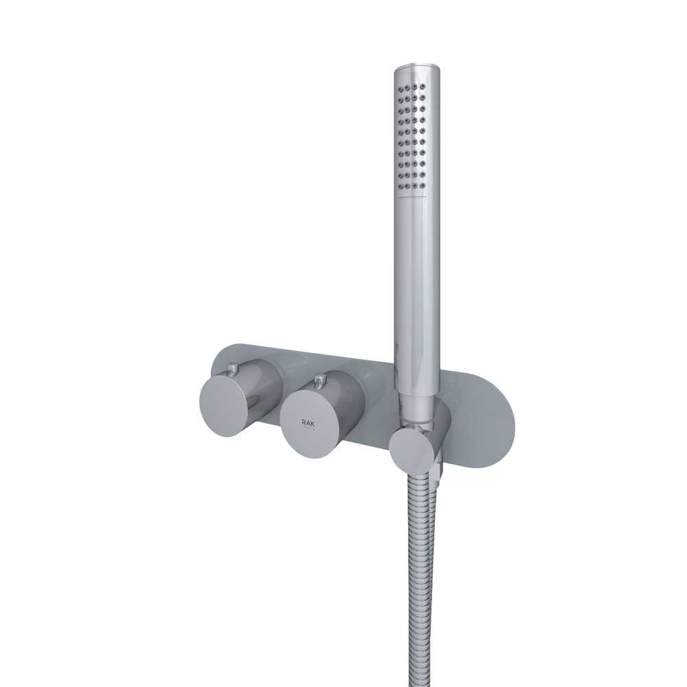 Feeling Grey Round Dual Outlet Shower Valve with Shower Kit by RAK Ceramics