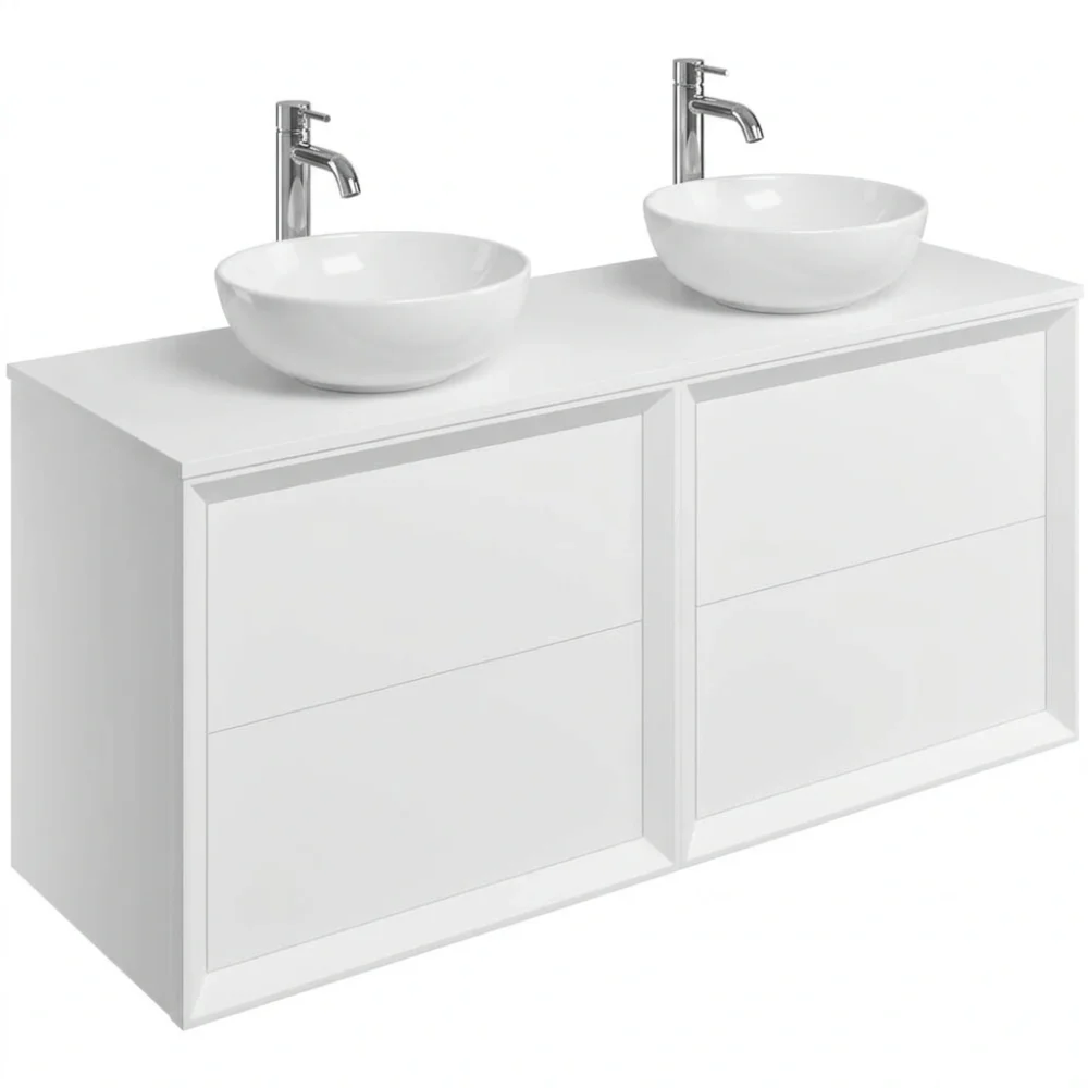 Pekin Matt White 1200mm Wall Hung Vanity Unit