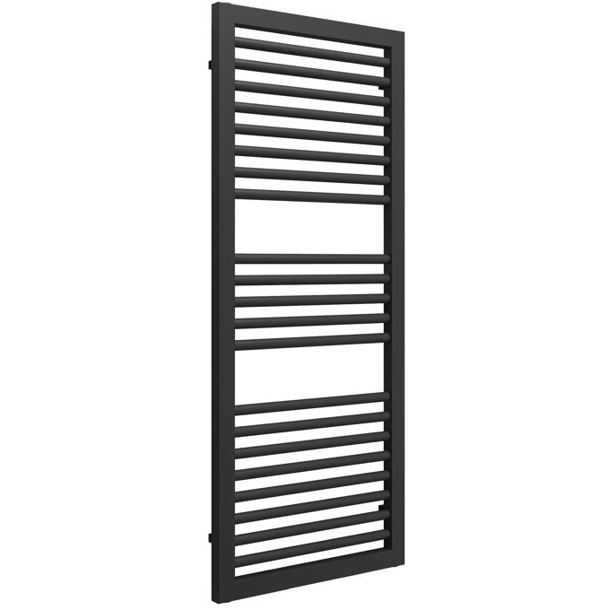Herve 500 x 1228mm Matt Black Square Ladder Radiator