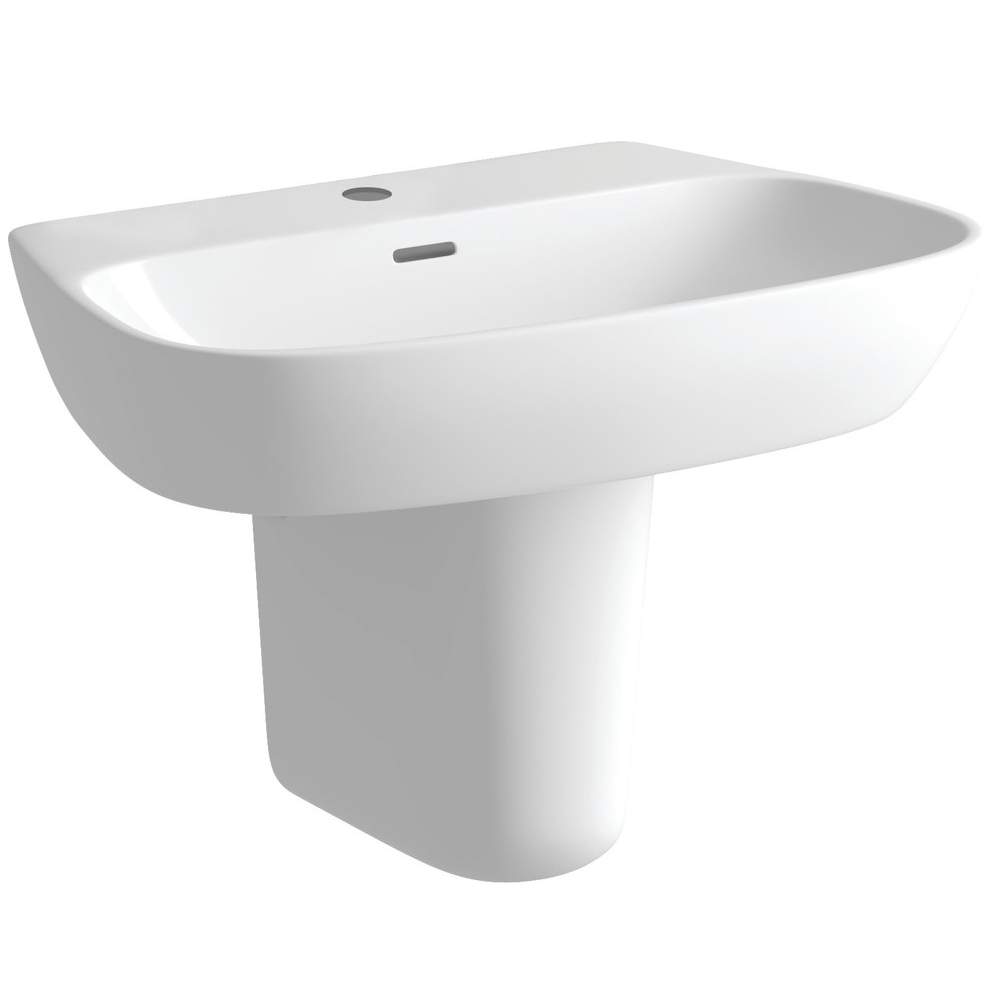 Ankam 600 x 400mm 1 Tap Hole Basin & Semi Pedestal