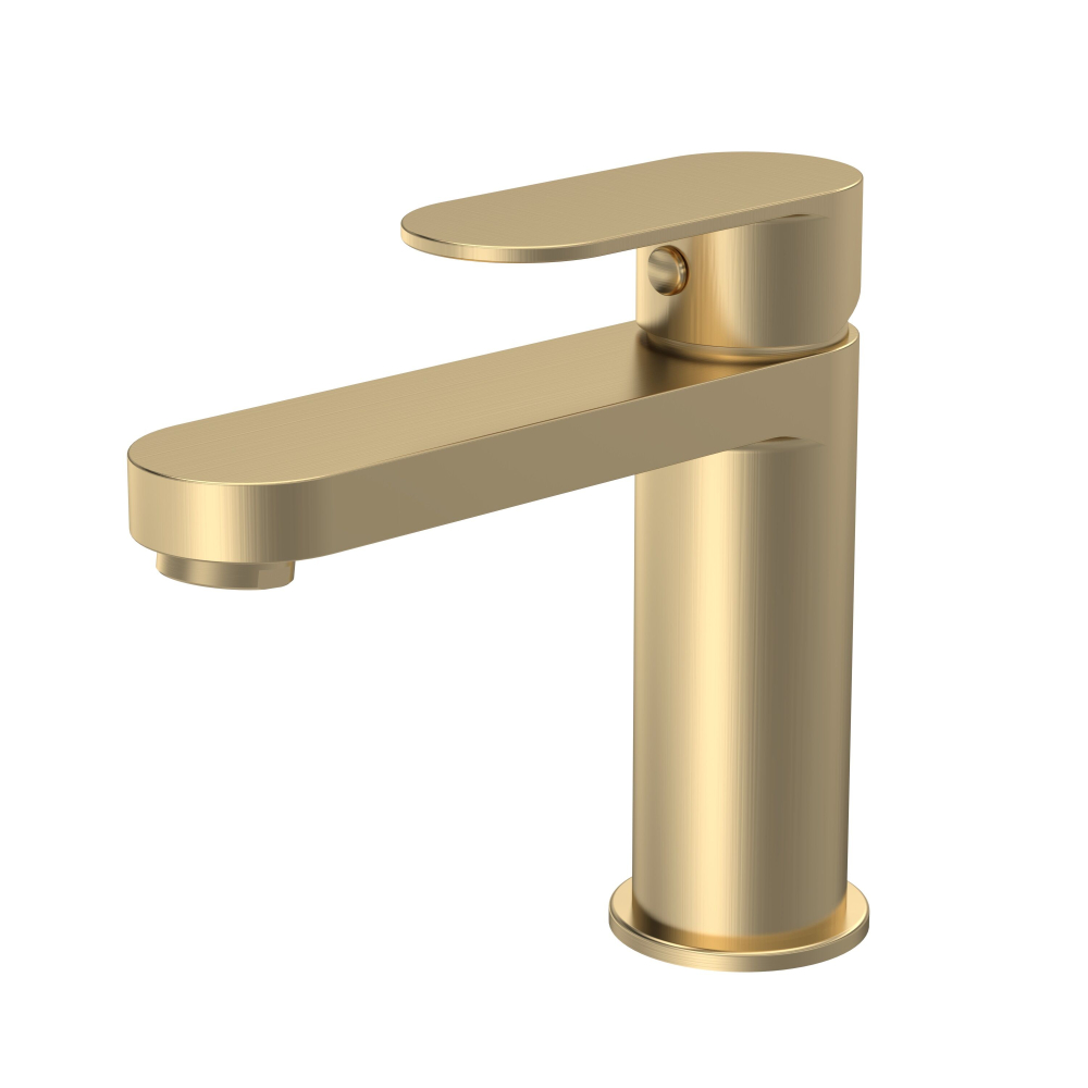 Lancia Wonders Brushed Brass Mono Basin Mixer With Push Button Waste
